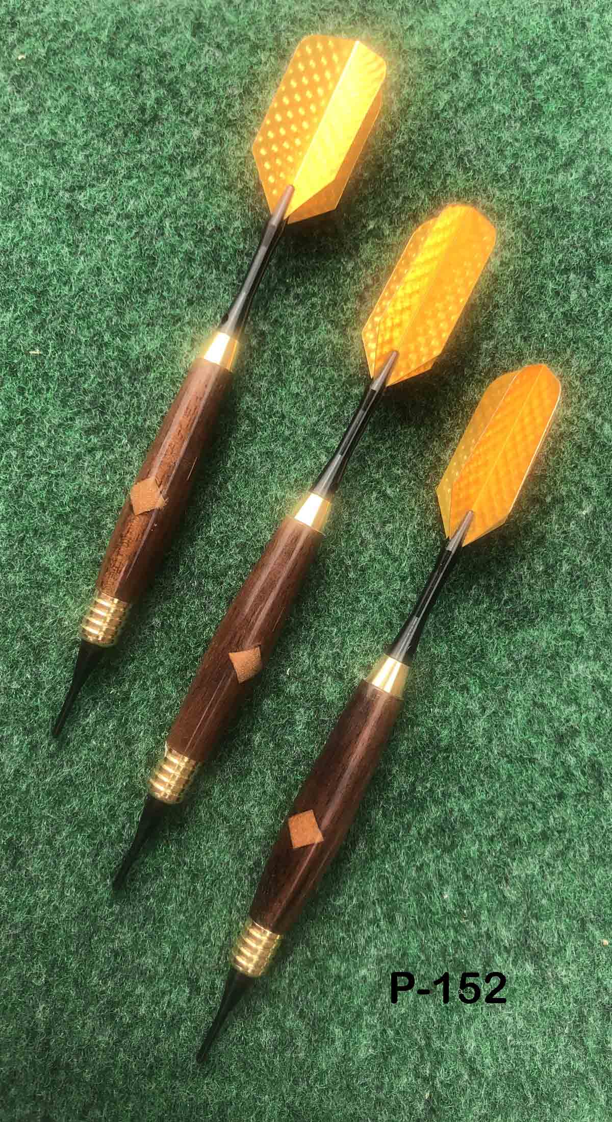 Electronic Point Brass Dart Set of 3 walnut wood with birch inlay