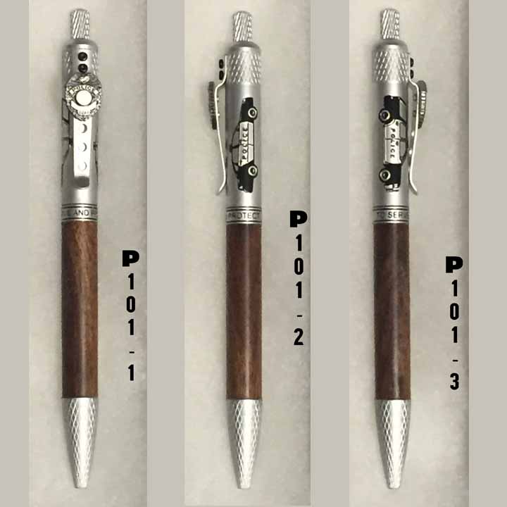 Pen in Honor of Police - Walnut  wood Satin Chrome Body  P101