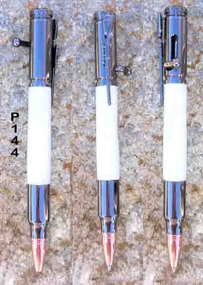 Pen Deer Antler  30 Caliber Bolt Action Gun Metal Bullet Cartridge Pen P144